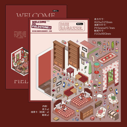 Fieldstone New Home Series: 3D Miniature Room Scene Stickers