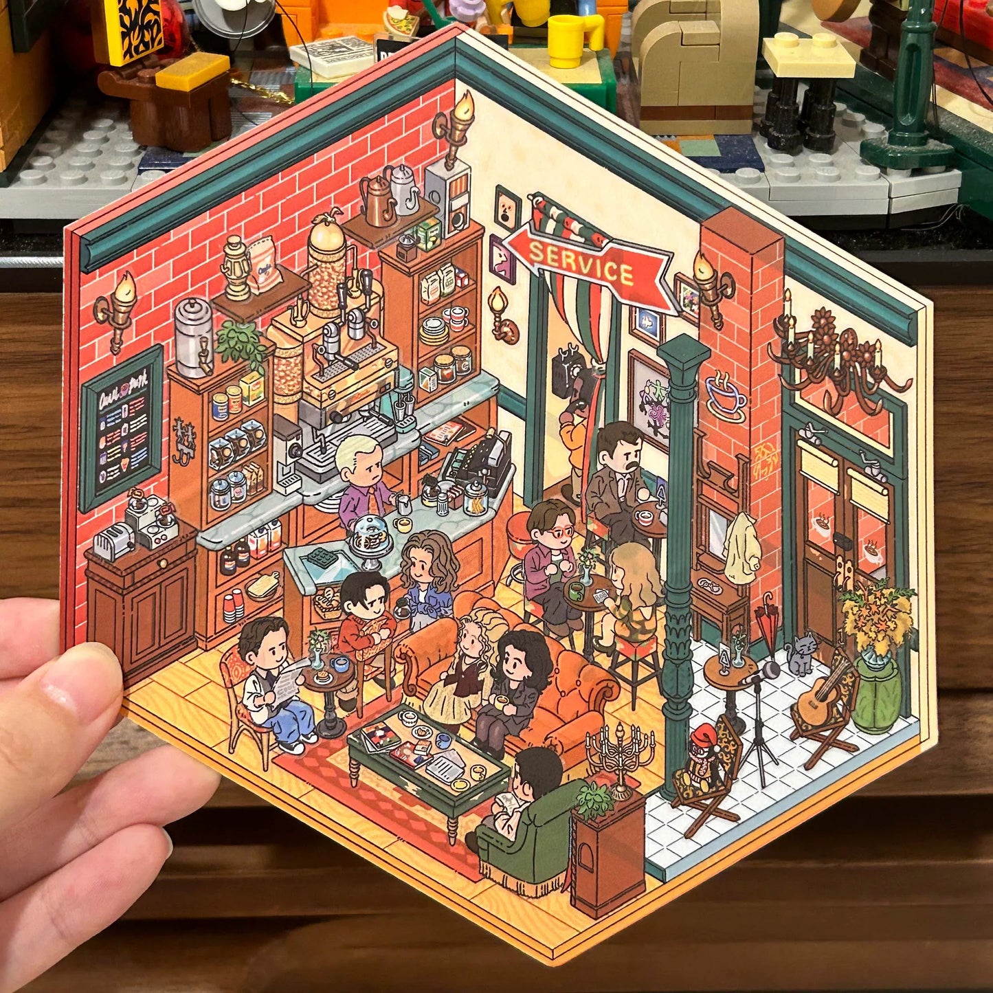 FRIENDS Series 3D Scene Stickers with Vintage Miniature Set