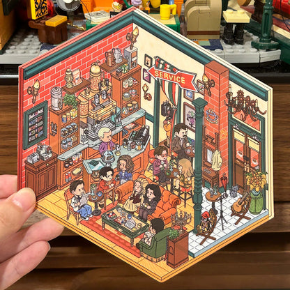 FRIENDS Series 3D Scene Stickers with Vintage Miniature Set