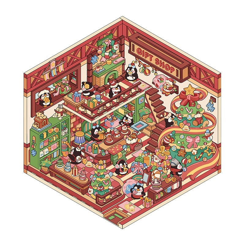 Christmas Miniature Scene DIY Sticker for Girls