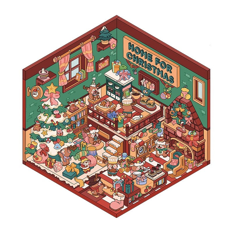 Christmas Miniature Scene DIY Sticker for Girls