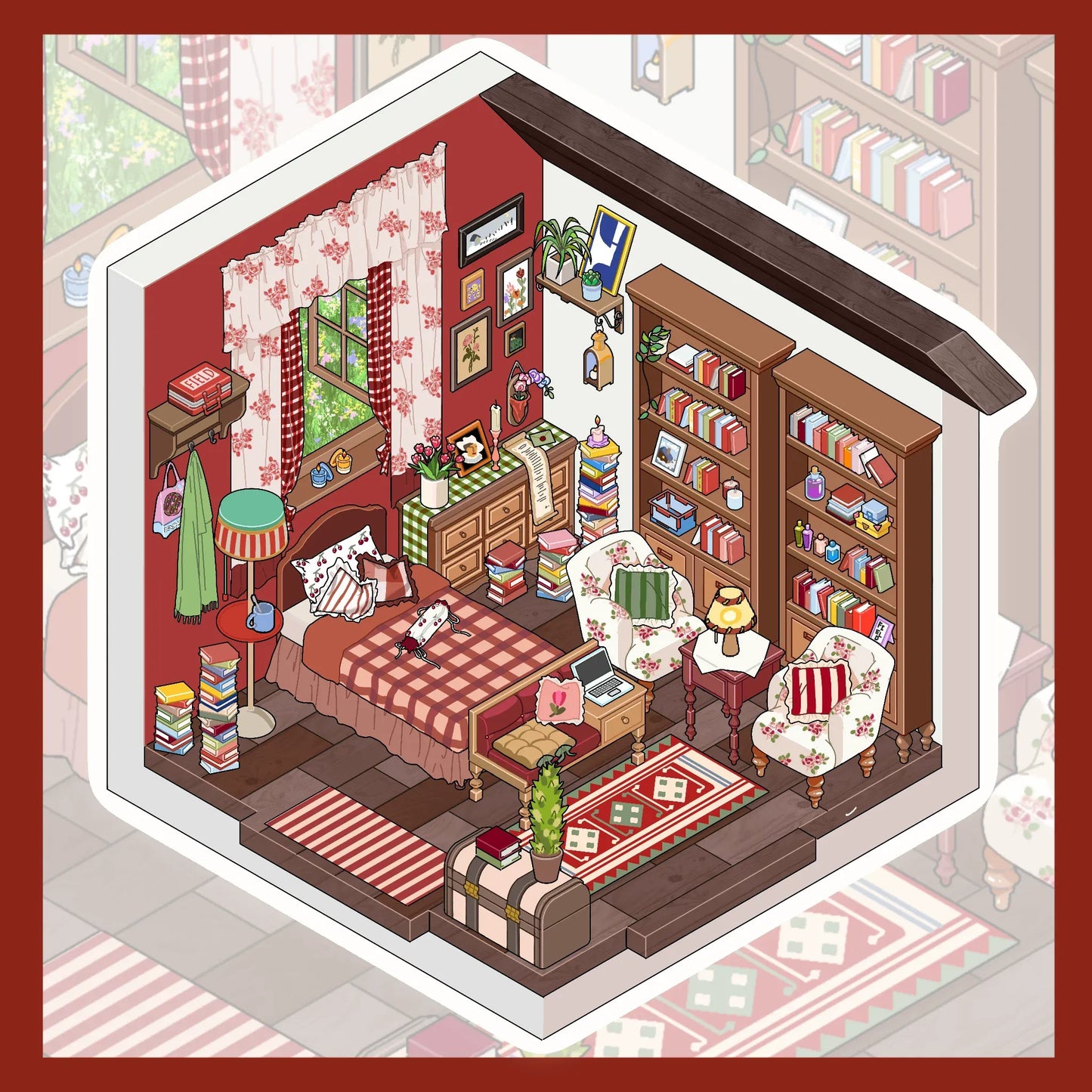 Fieldstone New Home Series: 3D Miniature Room Scene Stickers