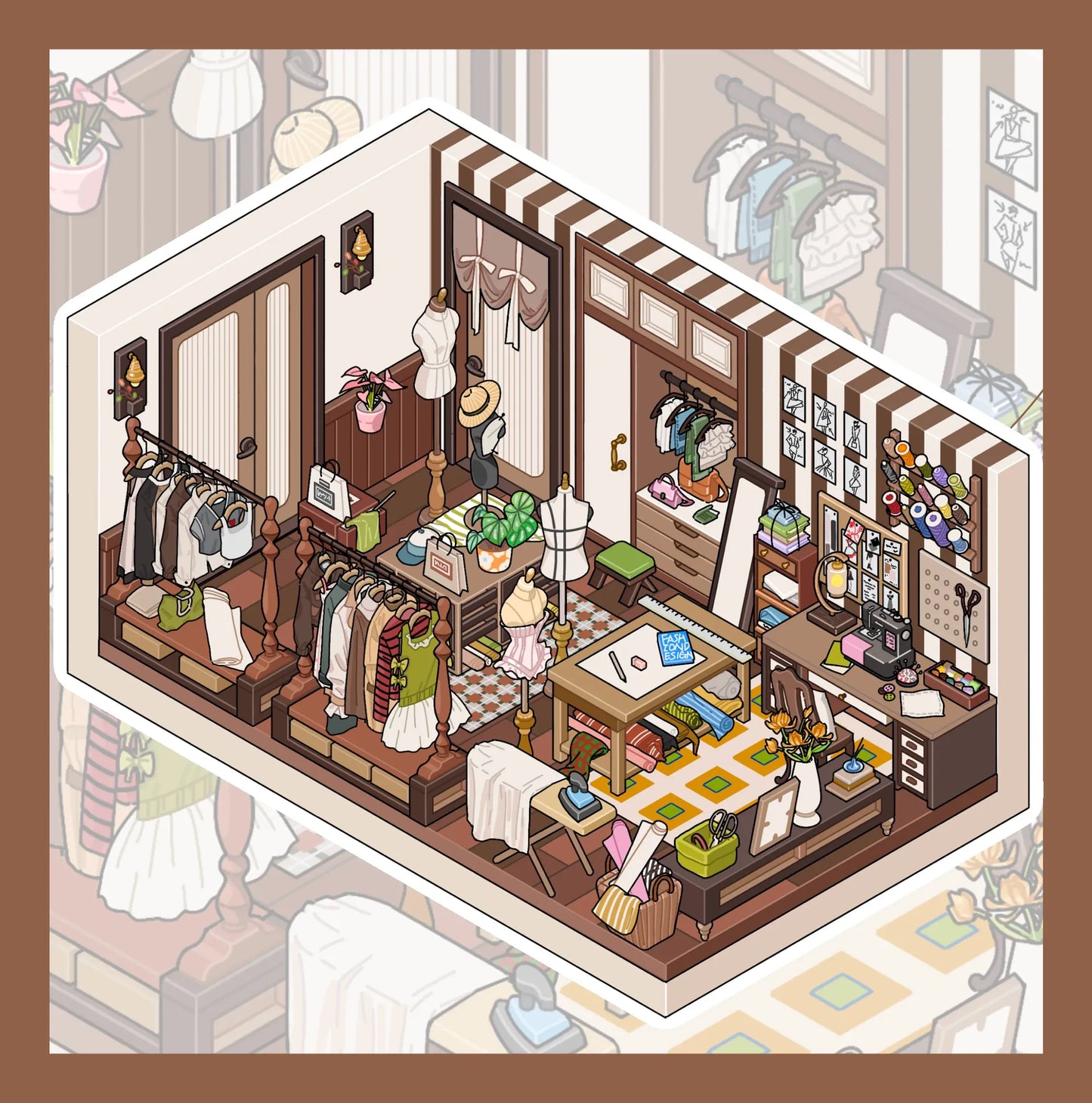 Fieldstone New Home Series: 3D Miniature Room Scene Stickers