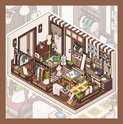 Fieldstone New Home Series: 3D Miniature Room Scene Stickers