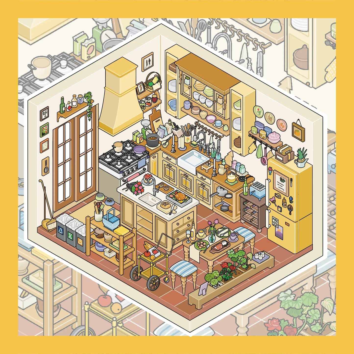 Fieldstone New Home Series: 3D Miniature Room Scene Stickers