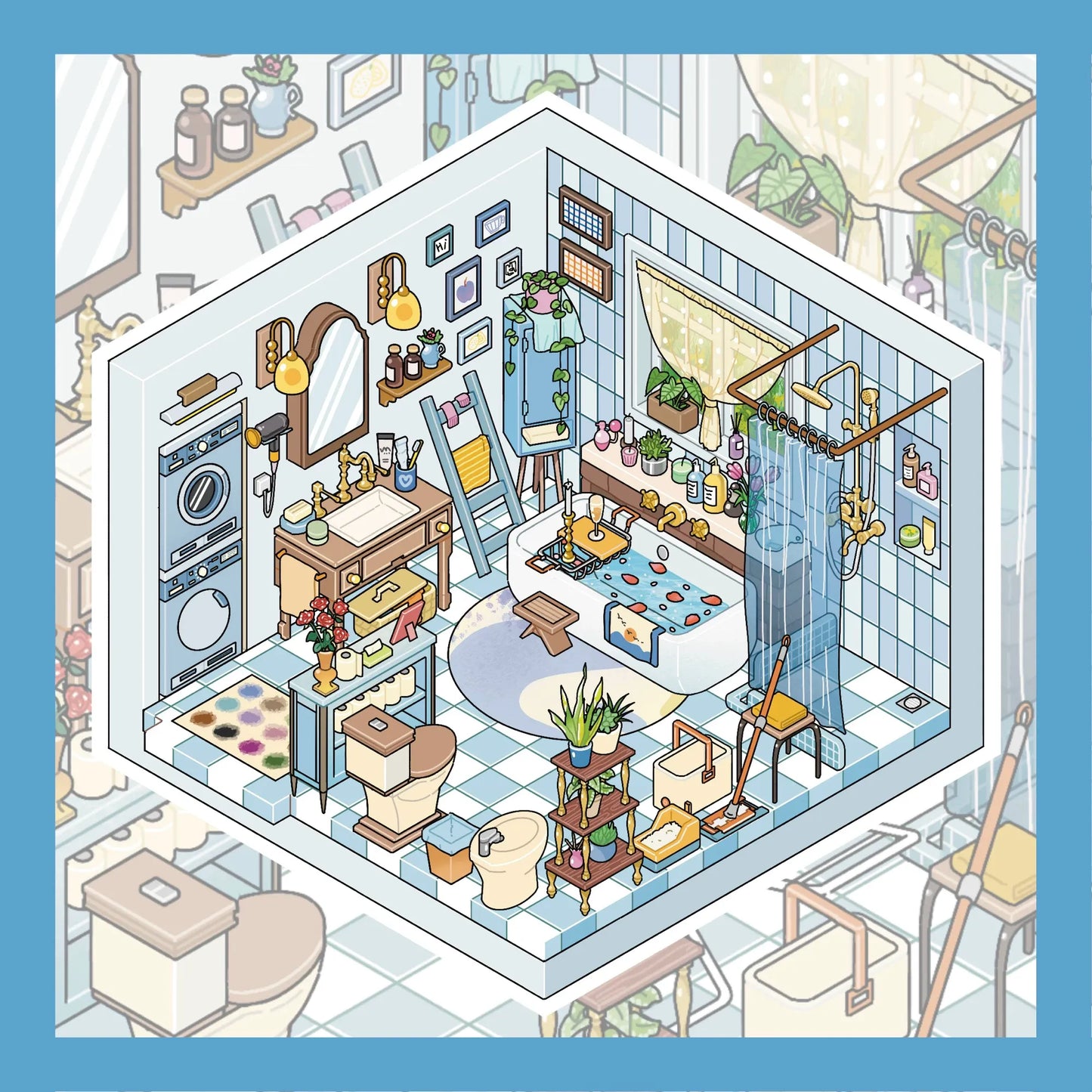 Fieldstone New Home Series: 3D Miniature Room Scene Stickers