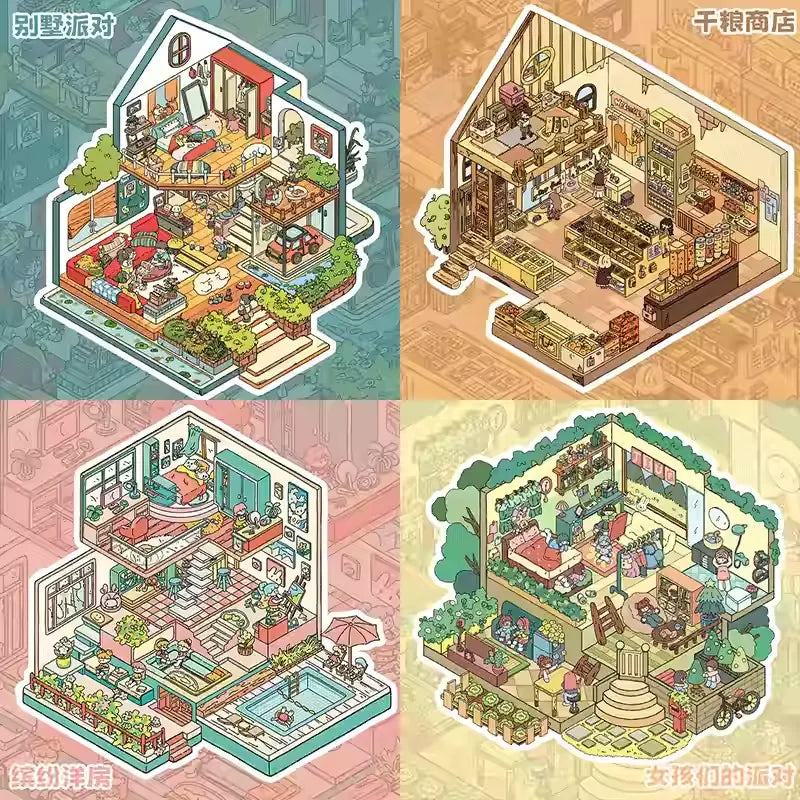 Imaginative Home Series  Relief 3D Miniature Stickers