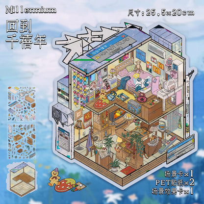 Millennium 3d Scene Stickers for DIY Art
