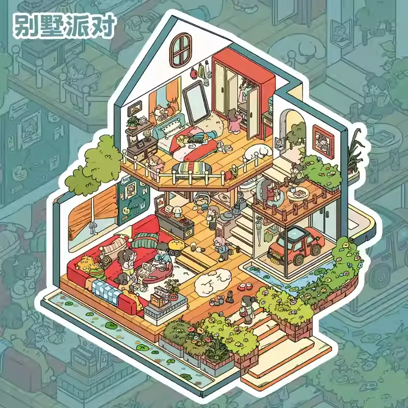Imaginative Home Series  Relief 3D Miniature Stickers