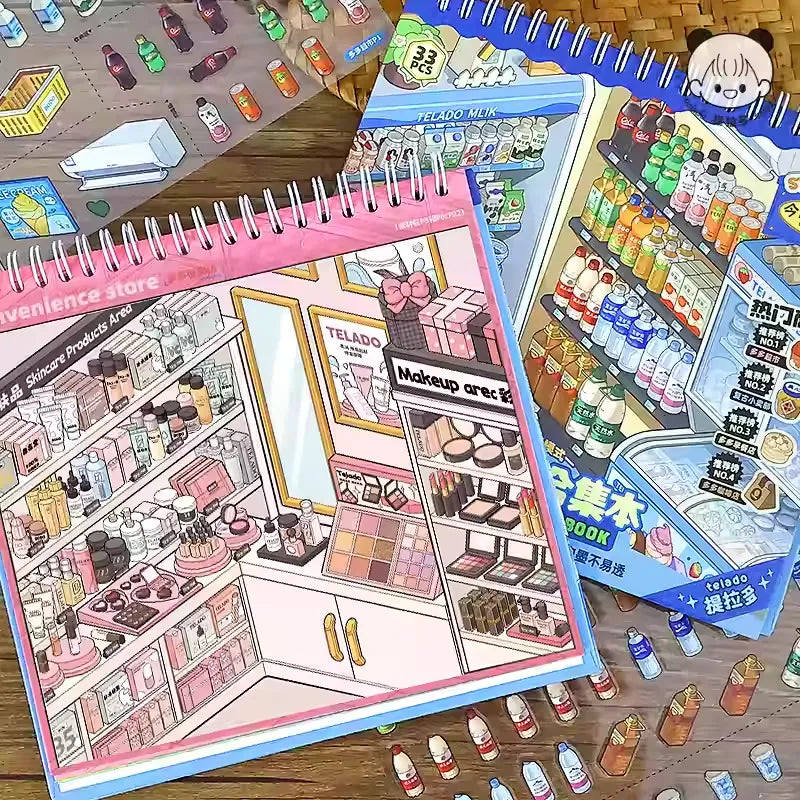 3D DIY Immersive Miniature Supermarket Scene Collection Book